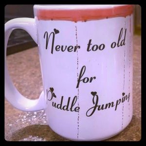 Large coffee cup - puddle jumping!